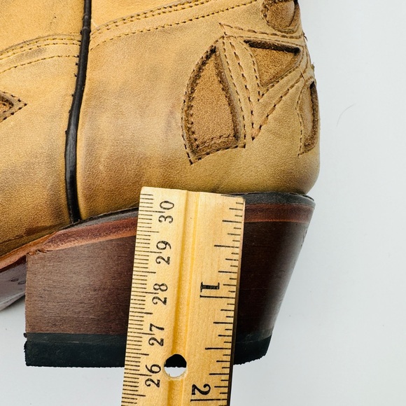 Tanner Mark western cowboy Light Tan Leather Women’s Boots 7.5 -Rodeo-Festival - Picture 6 of 11